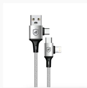 Cabo 4 em 1 - Carregamento Rápido 65W - USB-A, Tipo-C e Lightning - 1M - Discovery - Gshield