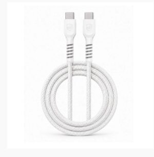 Cabo Dual Armor Tipo C/ Lightning 1M com Carregamento Rápido 27W Revestido em Nylon Balístico - Branco - Gshield