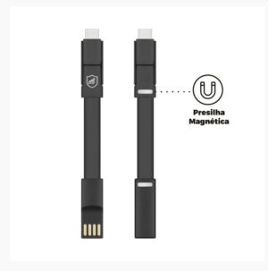 Cabo curto Slim 3 em 1 - Micro USB / Lightning / Tipo C - Gshield
