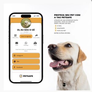 Pingente Tag de Identificação para Coleira de Cães e Gatos com QRCode - PetSafe - Gshield