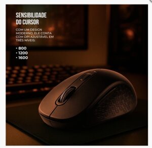 Mouse sem Fio USB-A com Adaptador Tipo C - Hybrid - Gshield
